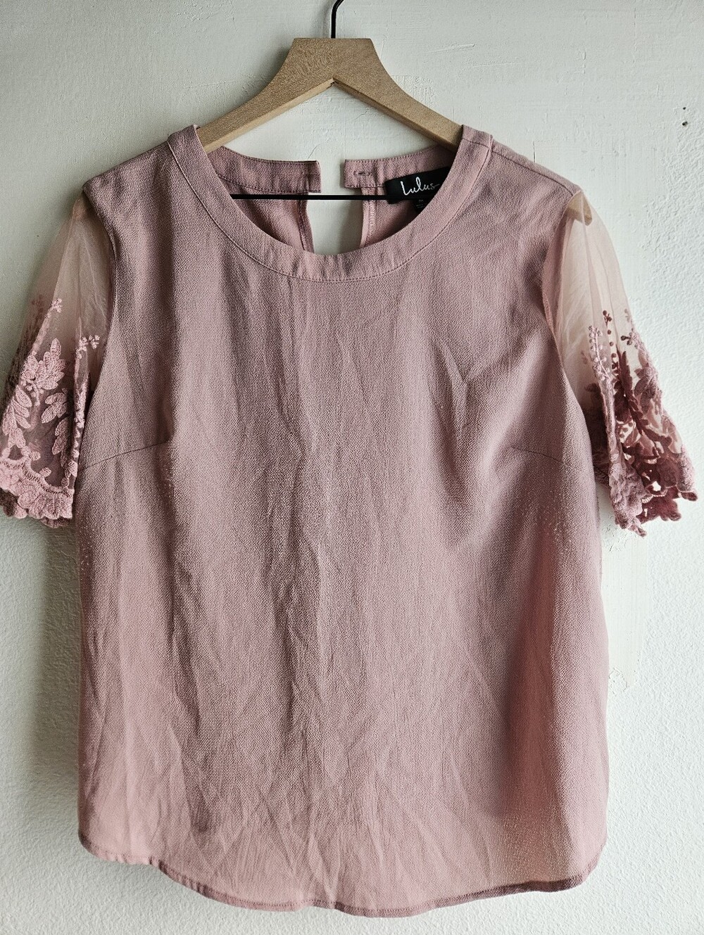 LULUS | Embroidered Sleeve Blouse